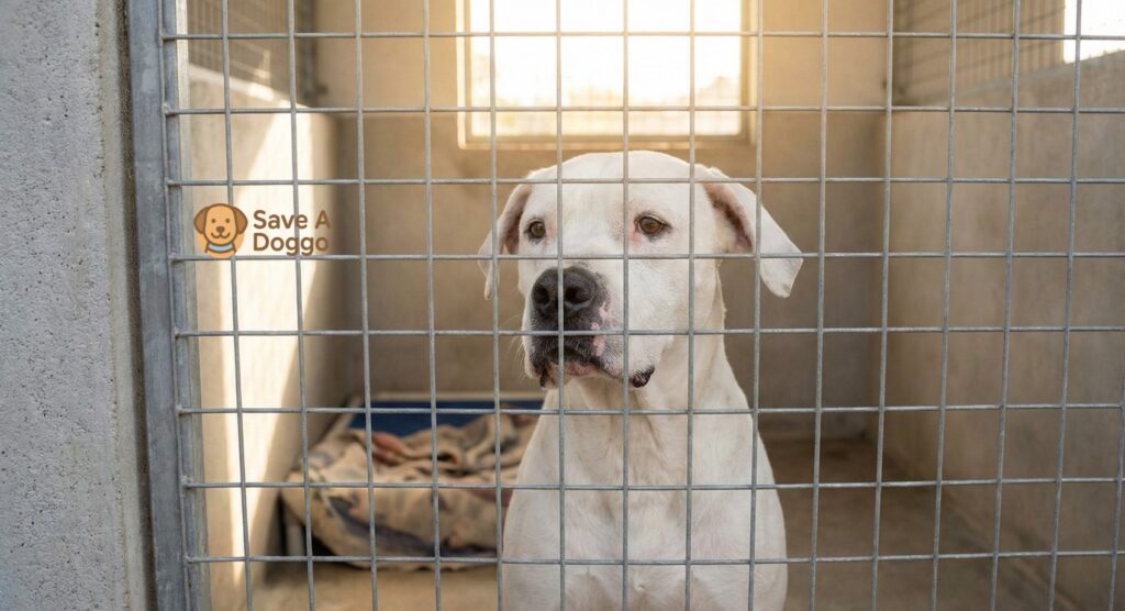 Long-term shelter dog waiting for adoption