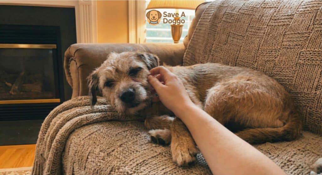 Rescue dog building trust with its new owner